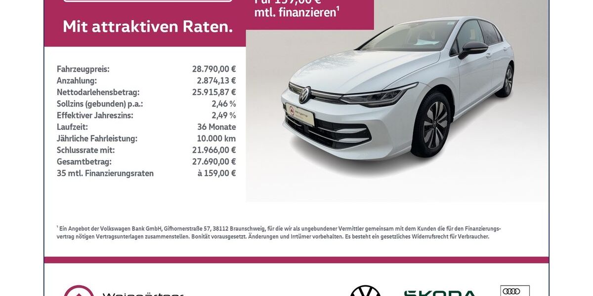 VW Golf 11.990 km 28.790 &euro; Miesbach 83714