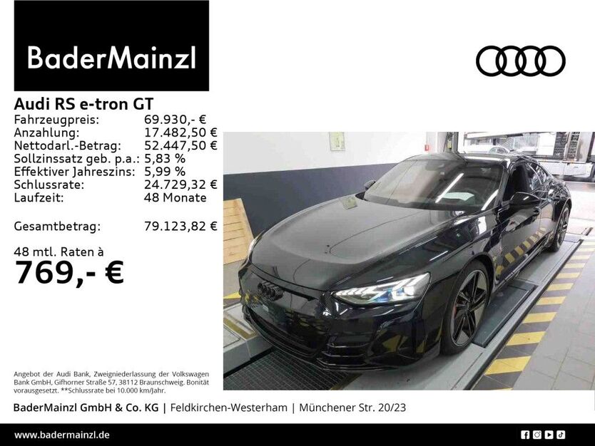 Audi RS e-tron GT 14.990 km 69.930 € Feldkirchen/Westerham 83620