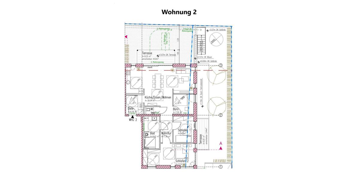 Helle Neubauwohnung mit eigenem Garten im KFW 40 Energiesparhaus Nähe Porta Nigra - Erdgeschoßwohnung Trier Nord | Angebot:26441140
