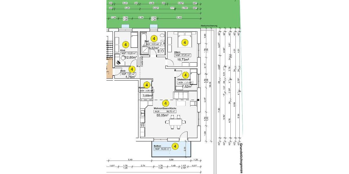 4 Zi. Wohnung (Nr. 4) im EG mit Balkon - Etagenwohnung Adelsdorf OT | Angebot:26785972