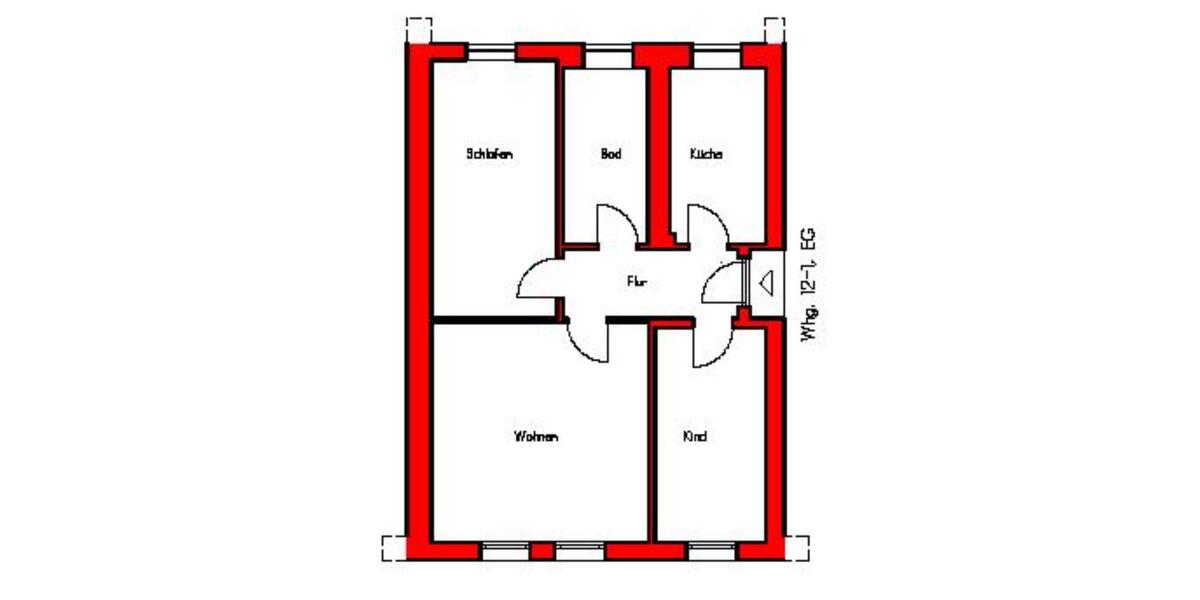 Erdgeschoßwohnung Neustadt in Sachsen - 3 Zimmer, 61 m&sup2;, 374&euro; | Angebot:19870624