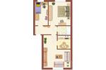 Etagenwohnung Neustrelitz - 3 Zimmer, 59 m&sup2;, 327&euro; | Angebot:25431918