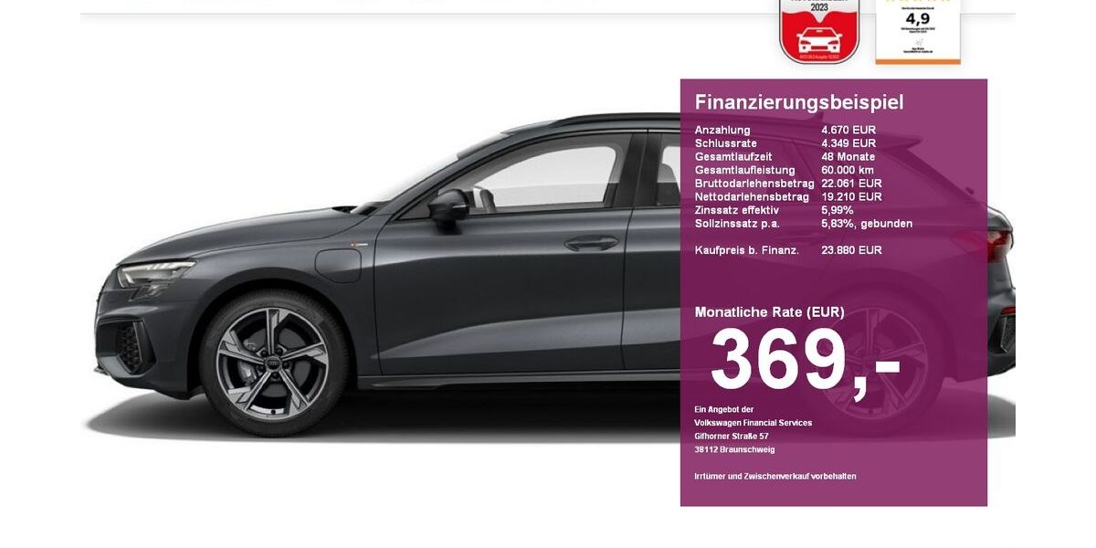 Audi A3 61.500 km 23.880 &euro; Albbruck 79774