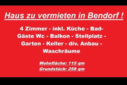 Haus Bendorf - 4 Zimmer, 115 m&sup2;, 1.550&euro; | Angebot:25209150