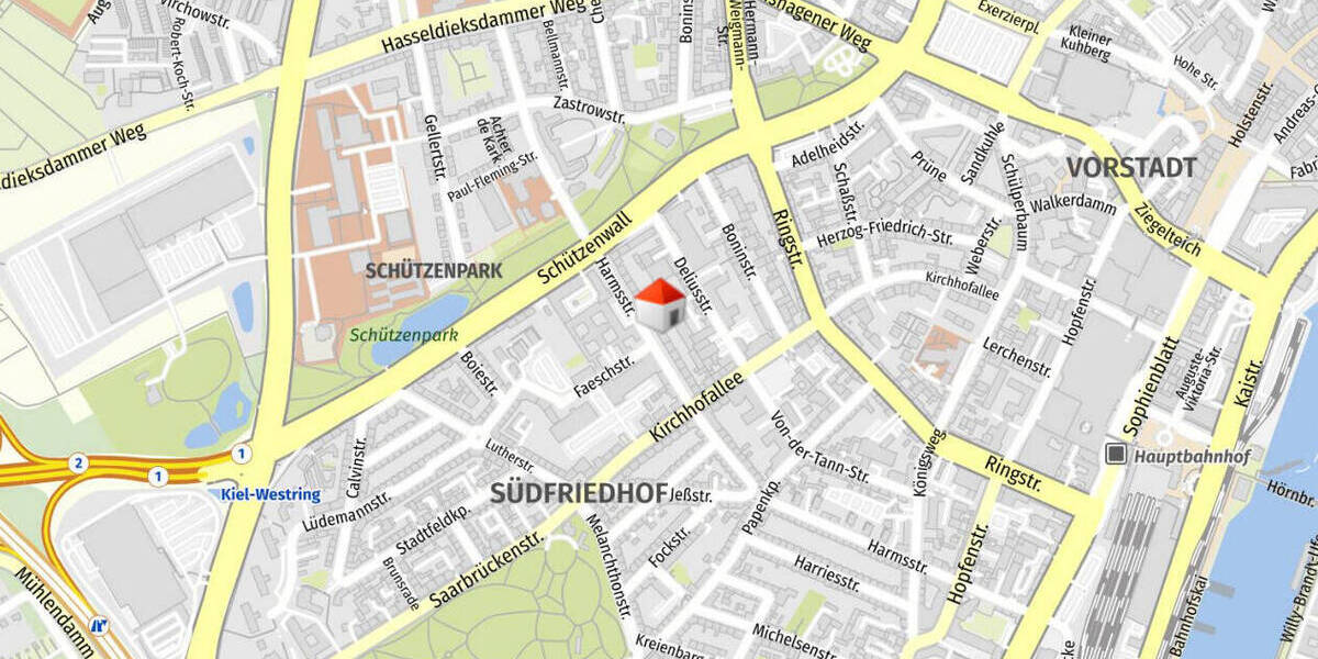 Etagenwohnung Kiel Südfriedhof - 2 Zimmer, 46 m&sup2;, 470&euro; | Angebot:26432879