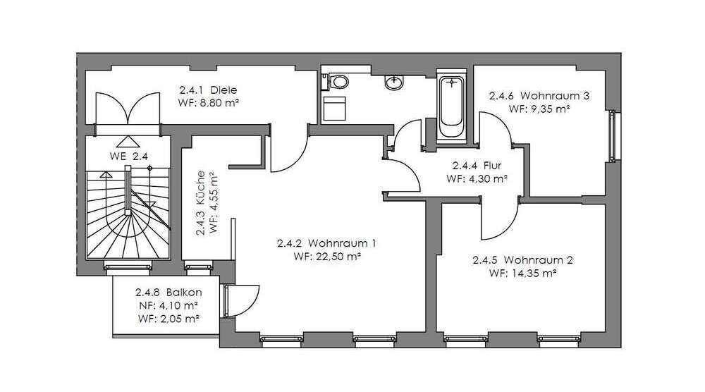 Wohnung zum Mieten in Halle 650 € 71.95 m²