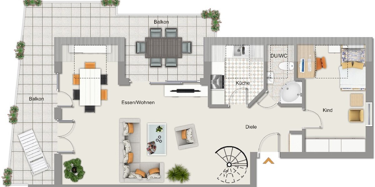 albero:) Penthouse-Feeling am Main: Maisonette + Apartment 3 zimmer