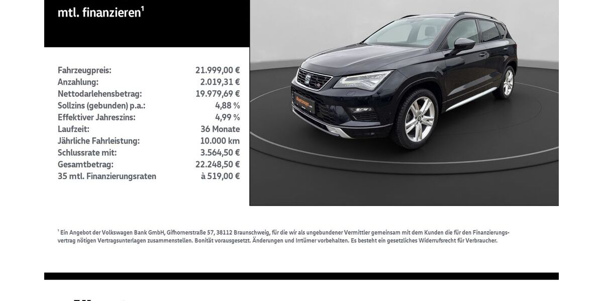 Seat Ateca 56.575 km 21.999 &euro; Leinefelde-Worbis/DE 37327