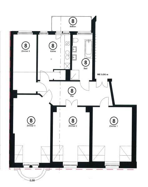 Etagenwohnung Leipzig Zentrum-Nord - 4 Zimmer, 129 m&sup2;, 472.000&euro; | Angebot:26092610