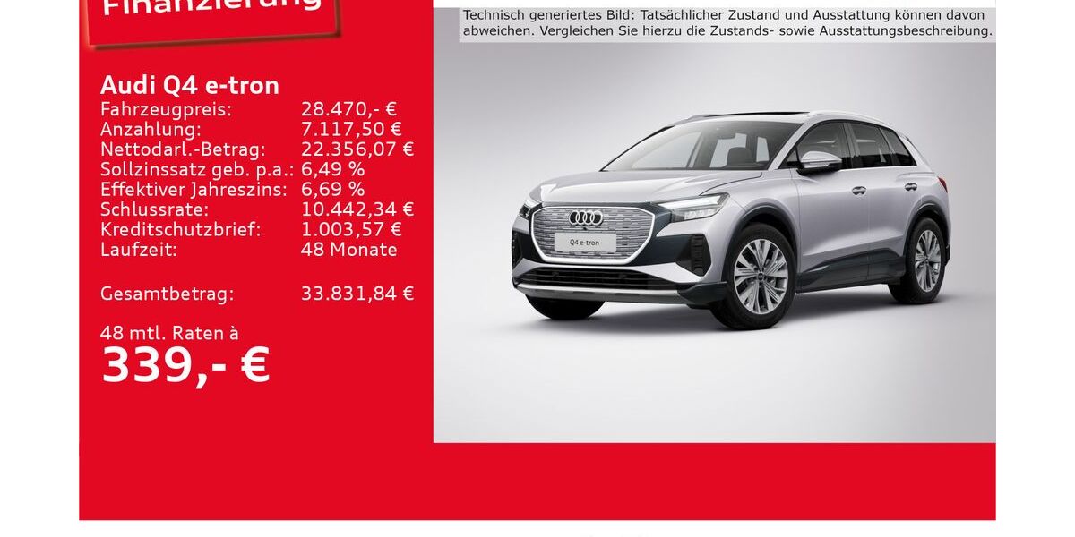 Audi Q4 e-tron 68.340 km 28.470 &euro; Ulm 89073