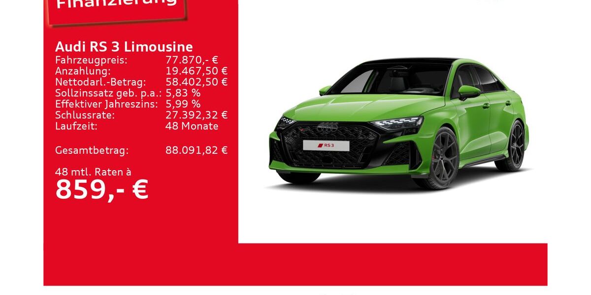 Audi RS3 4.500 km 73.870 &euro; Ulm 89073