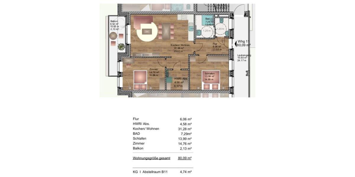 Etagenwohnung Wietmarschen - 3 Zimmer, 80 m&sup2;, 940&euro; | Angebot:25614353