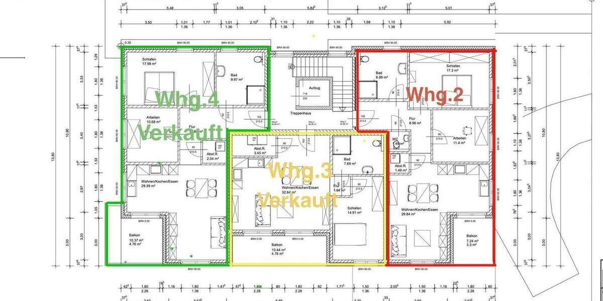 Etagenwohnung Gütersloh Innenstadt - 3 Zimmer, 82 m&sup2;, 361.300&euro; | Angebot:24607024