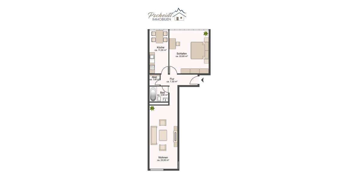 Etagenwohnung München Thalk.Obersendl.-Forsten-Fürstenr.-Solln - 2 Zimmer, 69 m&sup2;, 450.000&euro; | Angebot:26867148
