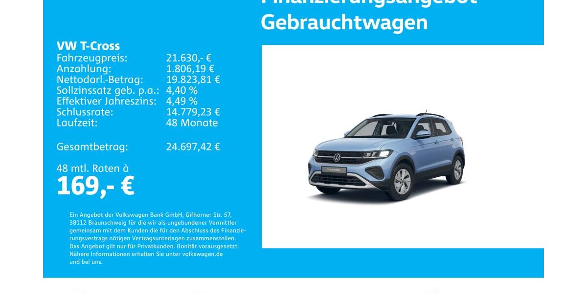 VW T-Cross 5.185 km 21.230 &euro; Stuttgart-Feuerbach 70469