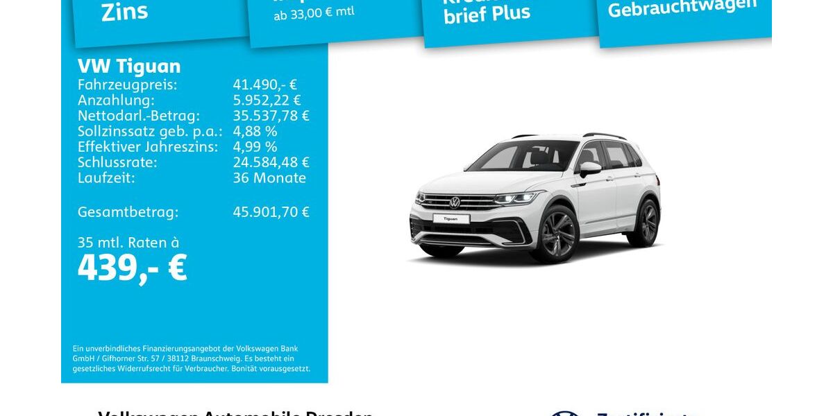 VW Tiguan 17.007 km 41.490 &euro; Dresden 01067