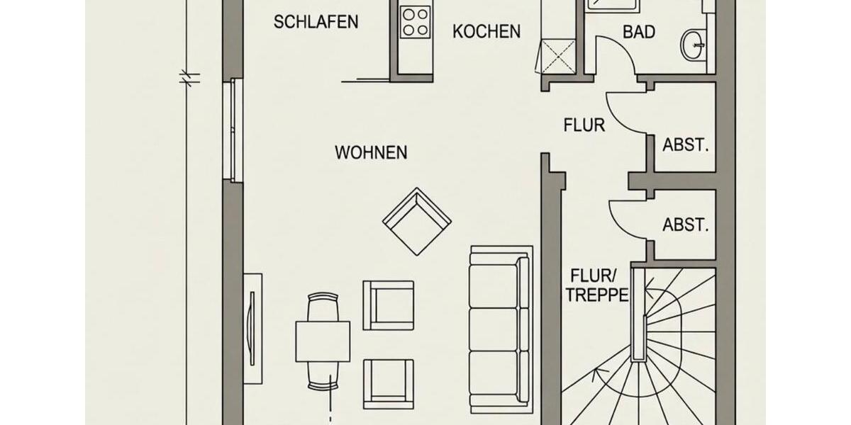 Etagenwohnung Hückeswagen - 1 Zimmer, 35 m&sup2;, 300&euro; | Angebot:27611940