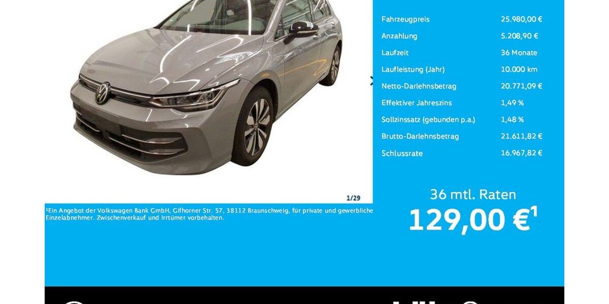 VW Golf 30.570 km 25.980 &euro; Trier 54292