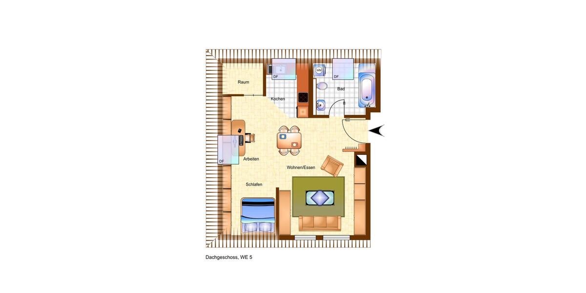 Dachgeschoßwohnung Leipzig Süd - 1 Zimmer, 32 m&sup2;, 118.000&euro; | Angebot:26854343