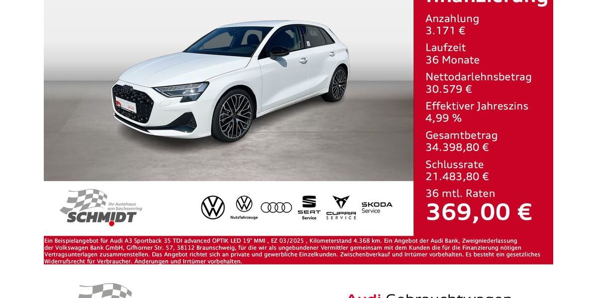 Audi A3 4.368 km 33.750 &euro; Bernsdorf 09337
