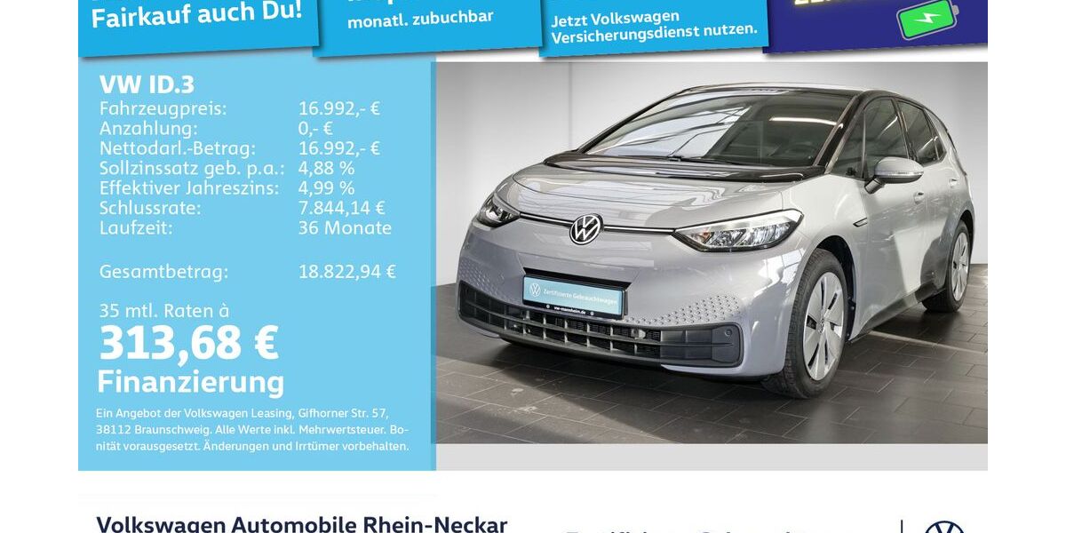 VW ID.3 32.152 km 16.499 &euro; Mannheim 68309