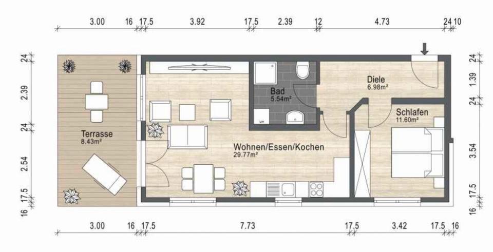 Erdgeschoßwohnung Pilsach - 2 Zimmer, 62 m&sup2;, 267.976&euro; | Angebot:26120569