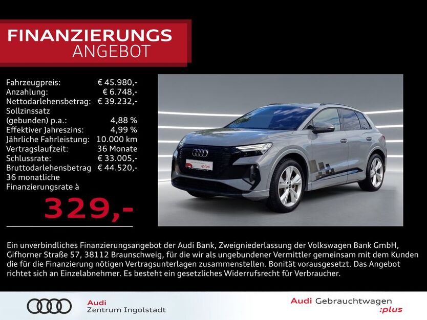 Audi Q4 e-tron 13.799 km 45.980 € Ingolstadt 85057