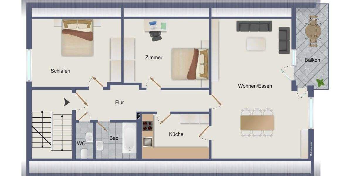 Etagenwohnung Ettlingen / Bruchhausen Bruchhausen - 3 Zimmer, 90 m&sup2;, 359.000&euro; | Angebot:24860386