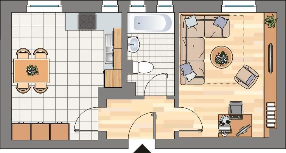 Etagenwohnung Herne Wanne-Bickern - 1 Zimmer, 37 m&sup2;, 319&euro; | Angebot:26677440