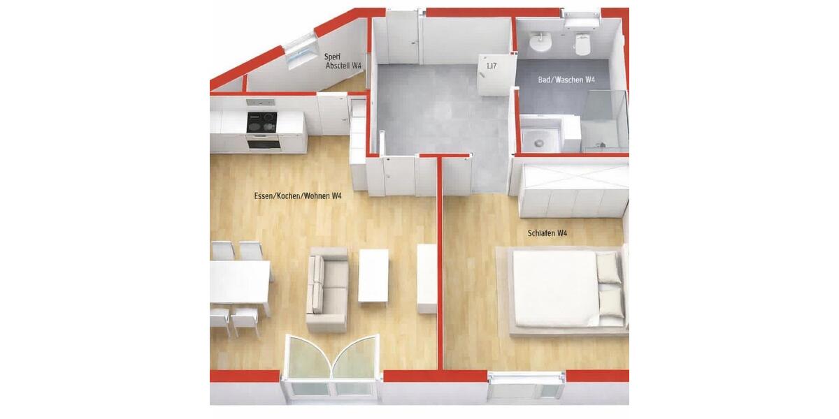 Erdgeschoßwohnung Ingolstadt Münchener Straße - 2 Zimmer, 60 m&sup2;, 970&euro; | Angebot:25305083