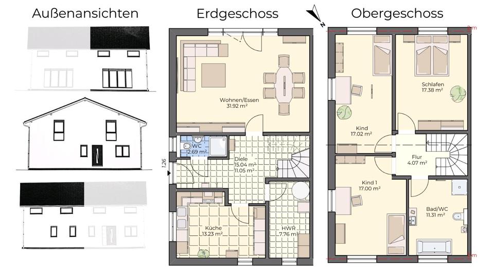 Doppelhaushälfte Storkow (Mark) - 5 Zimmer, 133 m&sup2;, 1.800&euro; | Angebot:26645296