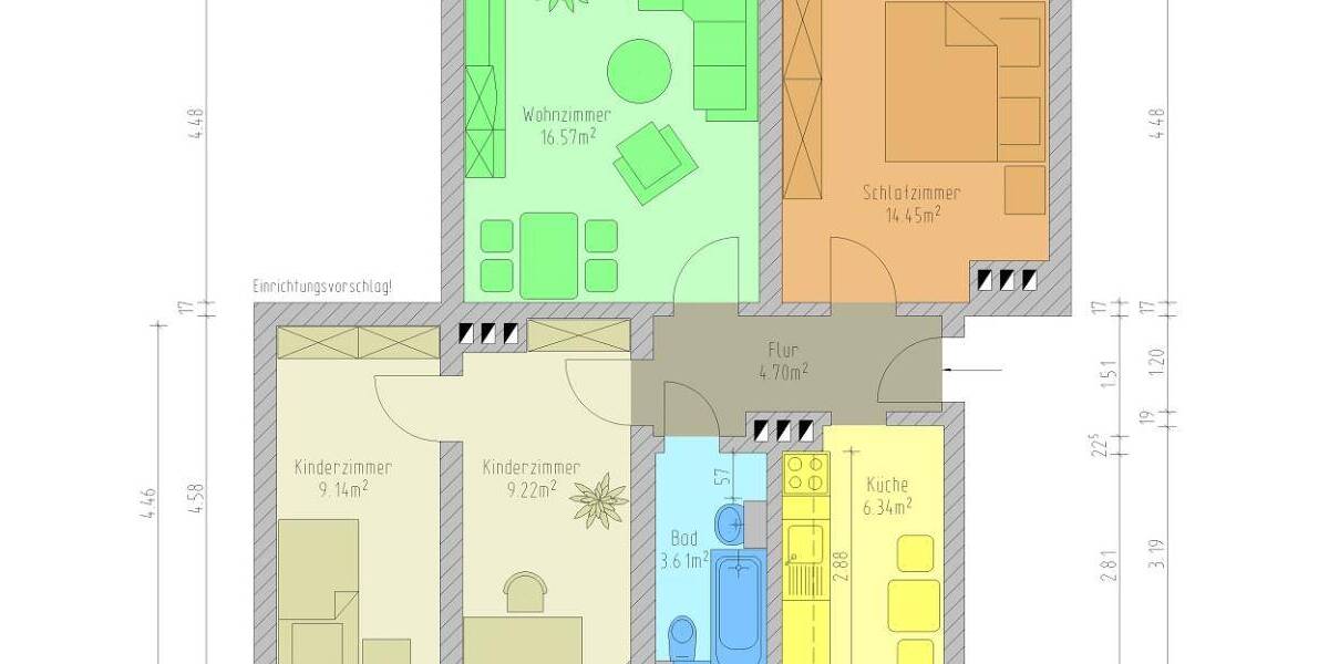 Etagenwohnung Mülsen Mülsen St Jacob - 4 Zimmer, 64 m&sup2;, 405&euro; | Angebot:26863597