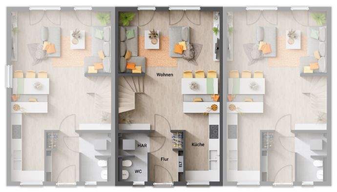 Reihenmittelhaus Lübeck St. Gertrud - 5 Zimmer, 141 m&sup2;, 254.300&euro; | Angebot:25673643