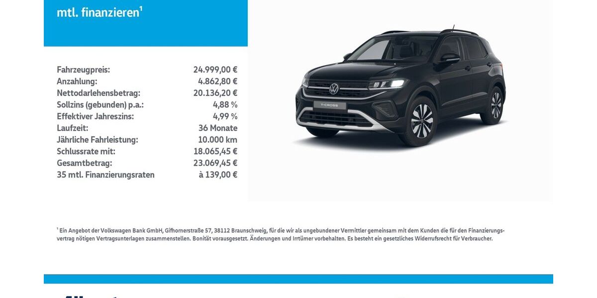 VW T-Cross 7.200 km 24.999 &euro; Mühlhausen/Thüringen 99974