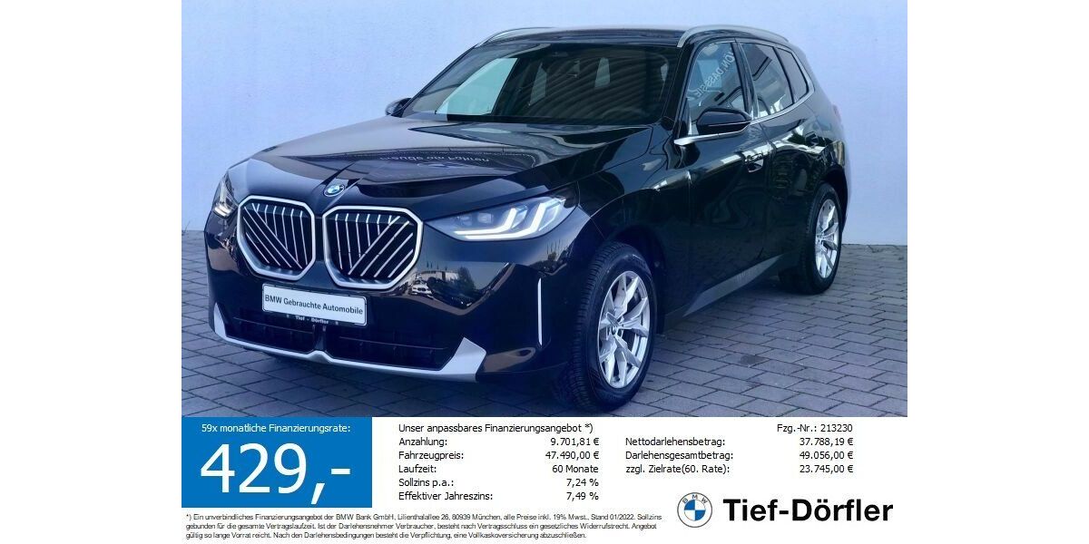 BMW X3 23.300 km 47.490 &euro; Marktsteft 97342