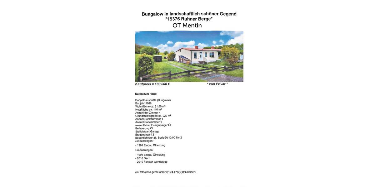 Doppelhaushälfte Ruhner Berge - 100.000&euro; | Angebot:27021202