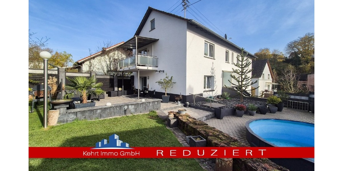 Großzügiges Wohnen für zwei Generationen: Poolbereich mit Poolbar & barrierefreiem EG - Zweifamilienhaus Katzweiler | Angebot:24408767