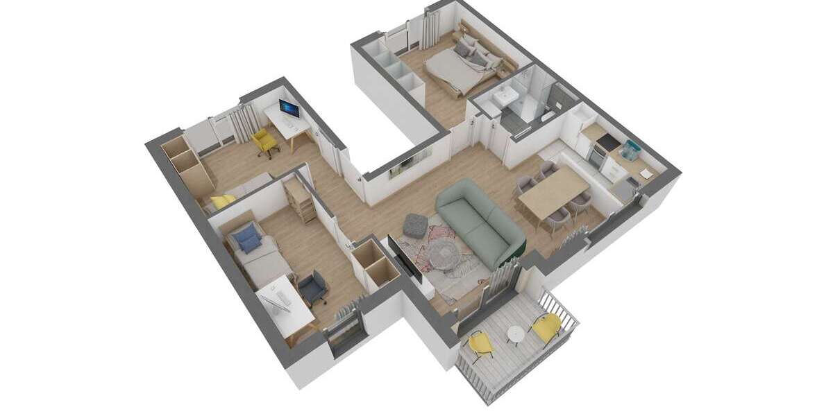 Etagenwohnung Offenbach am Main Bürgel - 4 Zimmer, 70 m&sup2;, 406.560&euro; | Angebot:26835203