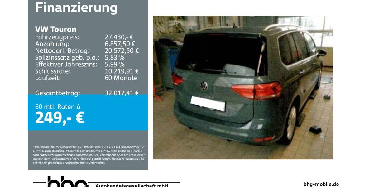 VW Touran 69.883 km 27.430 &euro; Balingen 72336