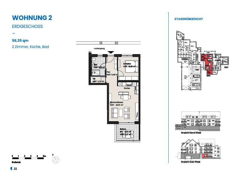 Etagenwohnung Bad Hersfeld - 2 Zimmer, 56 m&sup2;, 293.000&euro; | Angebot:25732128