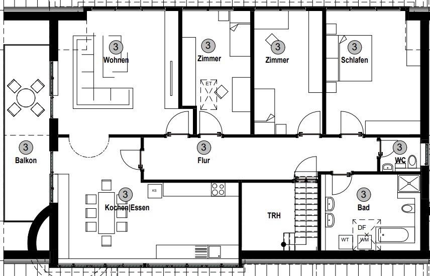 Schöne 4,5-Zimmer-Wohnung mit Ausblick ins Grüne 4.5 zimmer