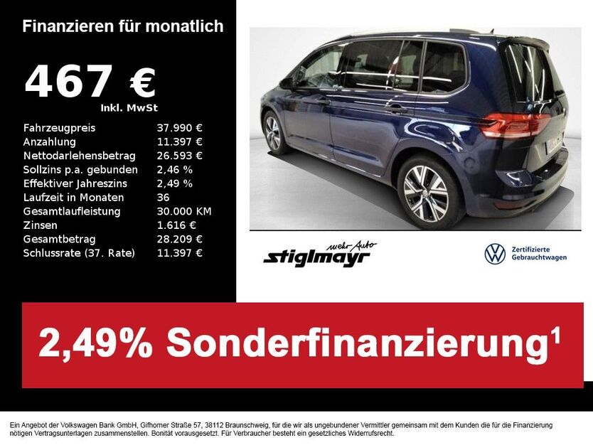 VW Touran 14.965 km 37.990 € Pfaffenhofen/Ilm 85276