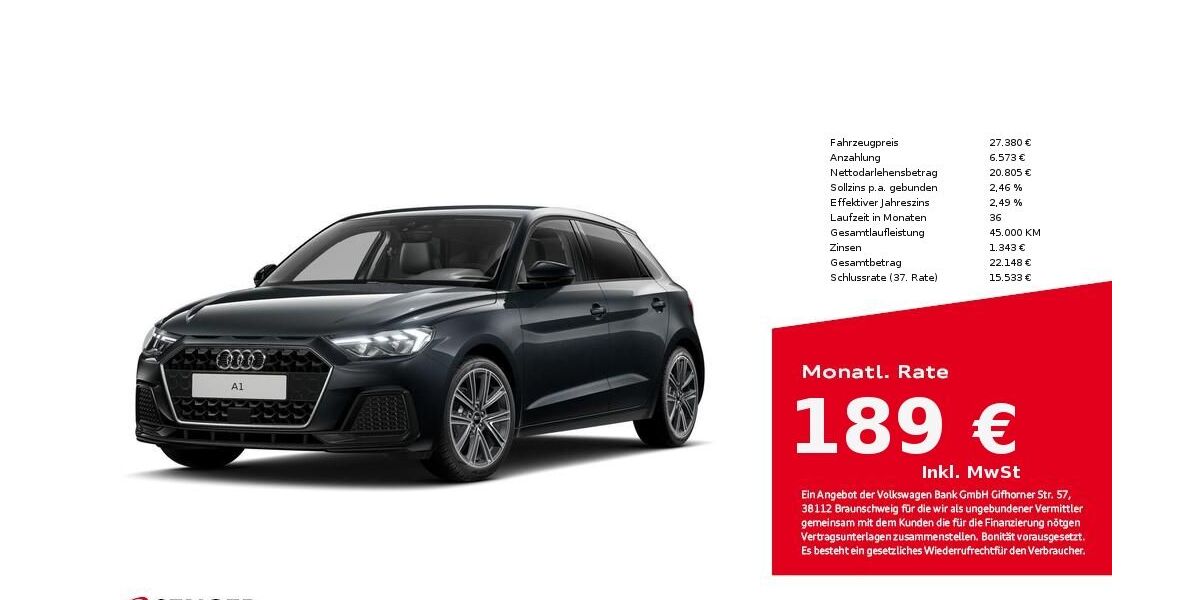 Audi A1 9.400 km 26.480 &euro; Lübeck 23556