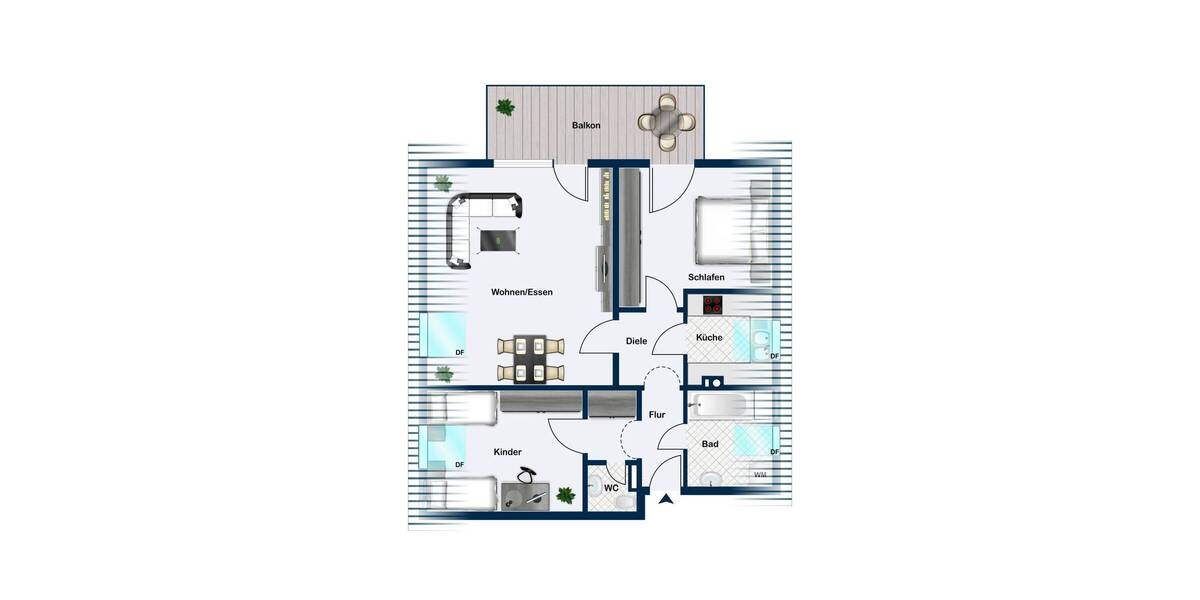 Etagenwohnung Bad Friedrichshall Kochendorf - 3 Zimmer, 72 m&sup2;, 248.000&euro; | Angebot:26026951