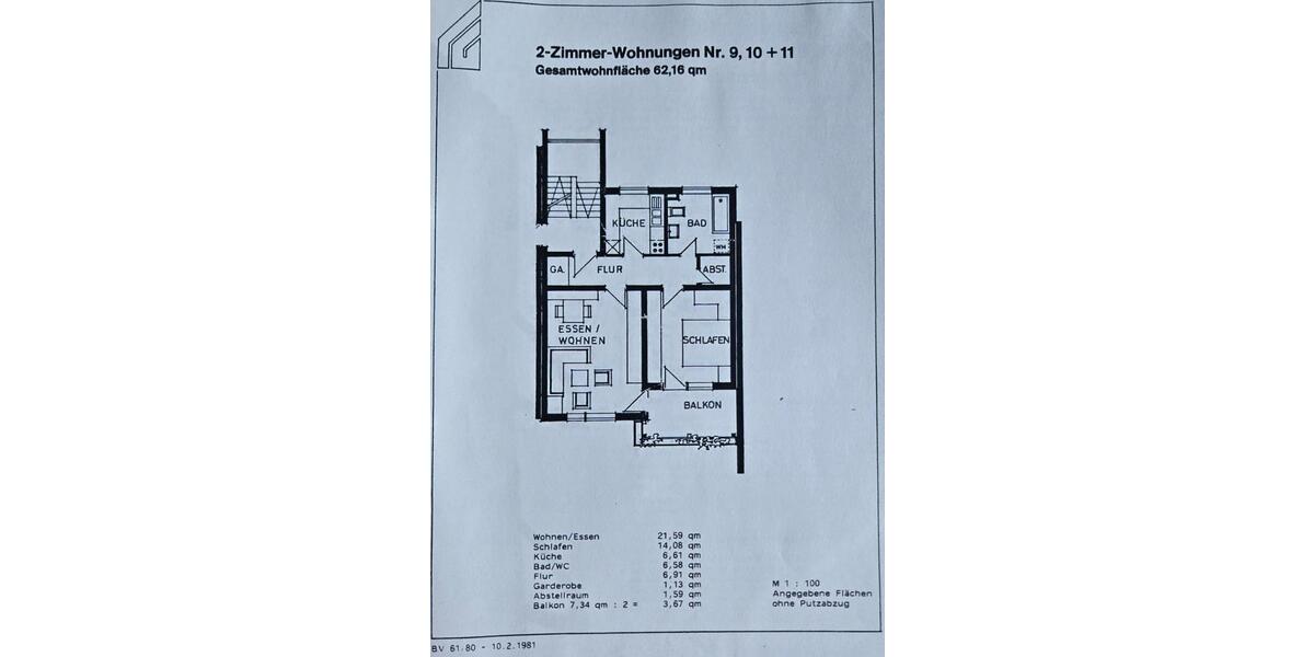 Etagenwohnung Bad Schussenried - 2.5 Zimmer, 62 m&sup2;, 165.000&euro; | Angebot:26453686