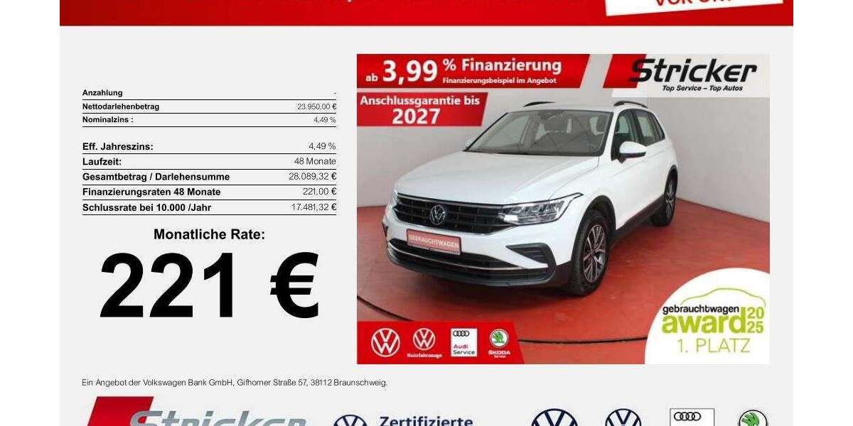 VW Tiguan 62.814 km 23.949 &euro; Detmold 32760
