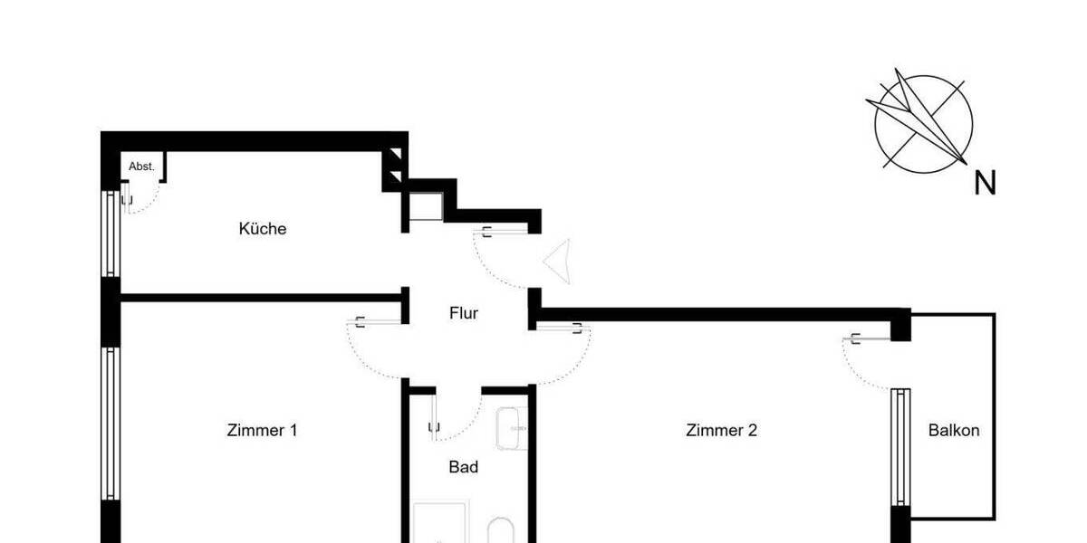 Etagenwohnung Hamburg Uhlenhorst - 2 Zimmer, 54 m&sup2;, 395.000&euro; | Angebot:26868356