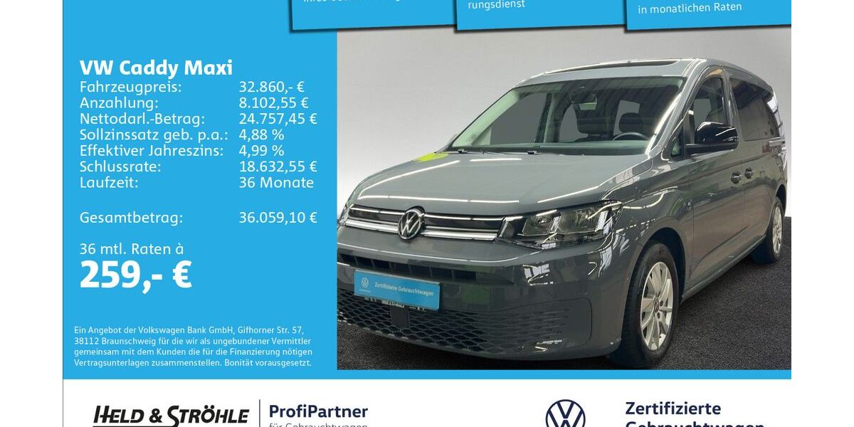 VW Caddy Maxi 18.201 km 32.860 &euro; Ulm 89079