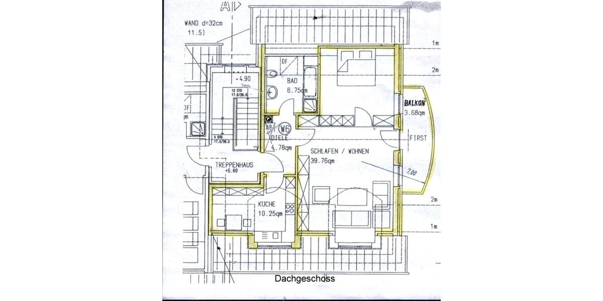 Dachgeschoßwohnung Gütersloh Avenwedde - 2 Zimmer, 65 m&sup2;, 660&euro; | Angebot:25455015