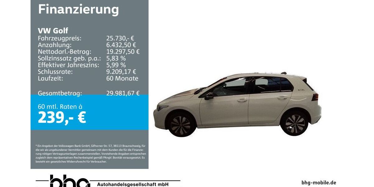 VW Golf 15.697 km 25.730 &euro; Durmersheim 76448